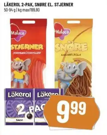 Läkerol 2-Pak, Snøre El. Stjerner 50-94g