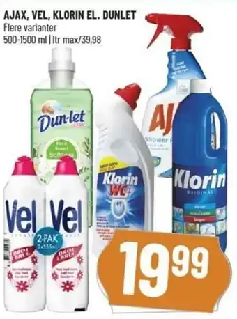 Løvbjerg Ajax,Vel, Klorin El. Dunlet 500-1500ml tilbud