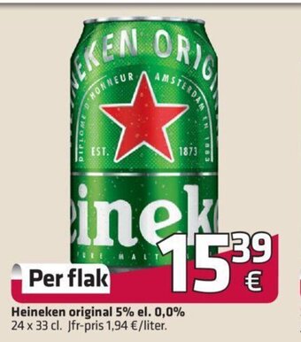 Fleggaard Heineken Original 5% el. 0.0% tilbud