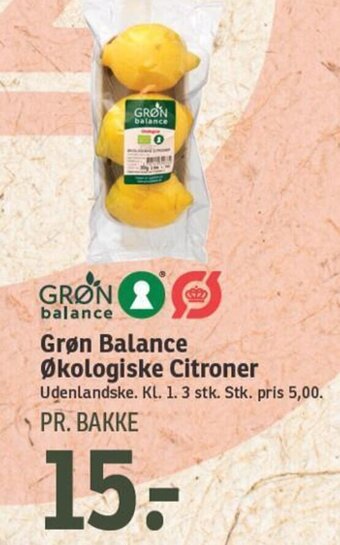 SPAR Grøn Balance Økologiske Citroner tilbud