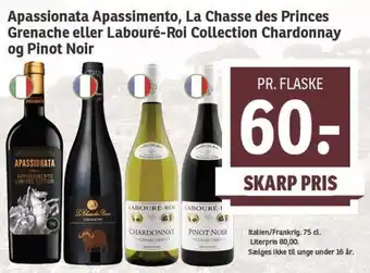 SPAR Apassionata Apassimento, La Chasse Des Princes Grenache Eller Labouré-Roi Collection tilbud