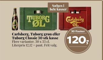 Dagli'Brugsen Carlsberg, tuborg grøn eller tuborg classic stk kasse tilbud