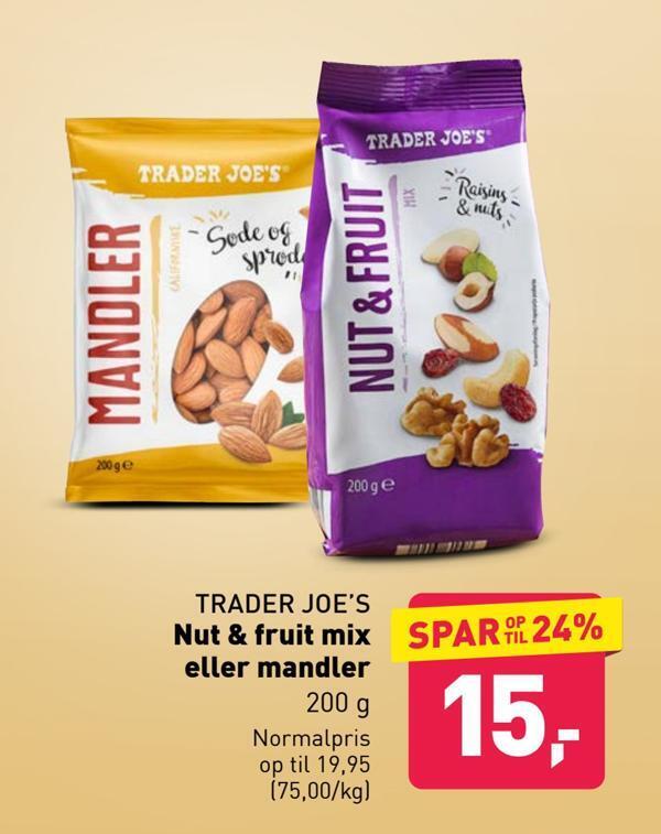 Nut & fruit mix eller mandler tilbud hos ALDI