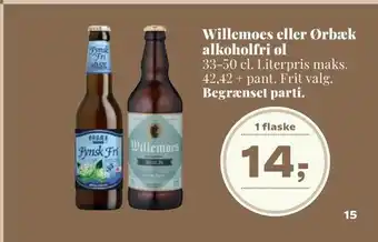 Dagli'Brugsen Willemoes eller ørbæk alkoholfri øl tilbud