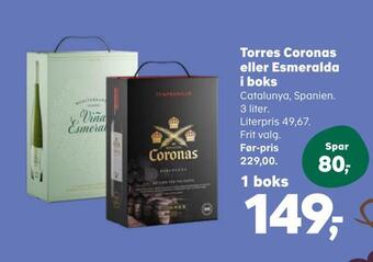 Kvickly Torres coronas eller esmeralda i boks tilbud