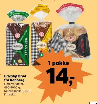 Kvickly Udvalgt brød fra kohberg tilbud
