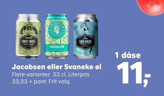 Kvickly Jacobsen eller svaneke øl tilbud