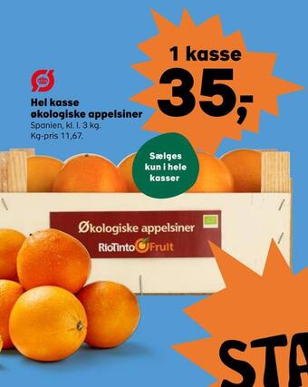SuperBrugsen Hel kasse økologiske appelsiner tilbud