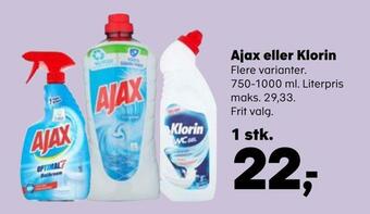 Kvickly Ajax eller klorin tilbud