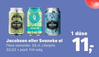 SuperBrugsen Jacobsen eller svaneke øl tilbud