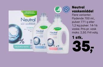SuperBrugsen Neutral vaskemiddel tilbud