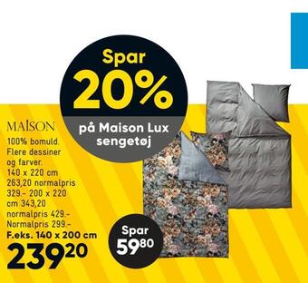 Bilka Maison lux sengetøj tilbud