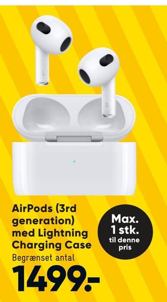Bilka Airpods (3rd generation) med lightning charging case tilbud