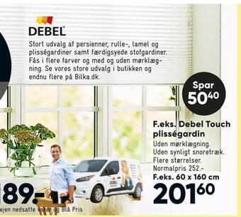 Bilka Debel touch plisségardin tilbud