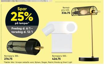 Bilka Spar 25% på lamper tilbud