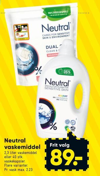 Bilka Neutral vaskemiddel tilbud