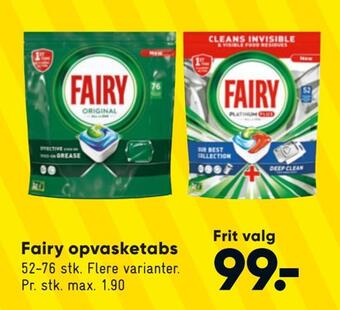 Bilka Fairy opvasketabs tilbud