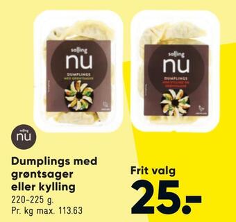 Bilka Dumplings med grøntsager eller kylling tilbud