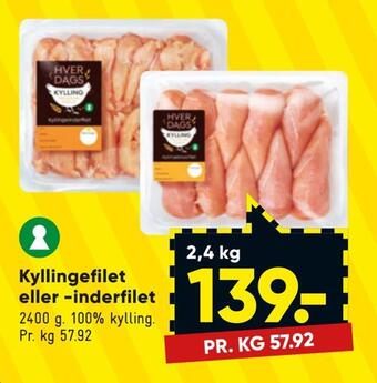Bilka Kyllingefilet eller -inderfilet tilbud