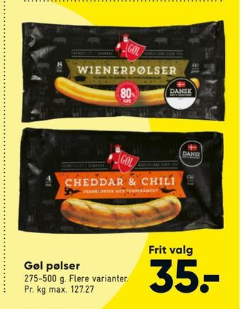 Bilka Gøl pølser tilbud