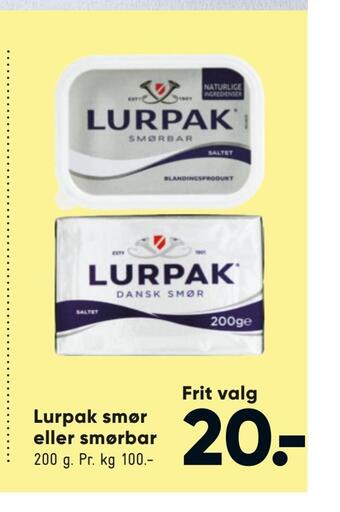 Bilka Lurpak smør eller smørbar tilbud