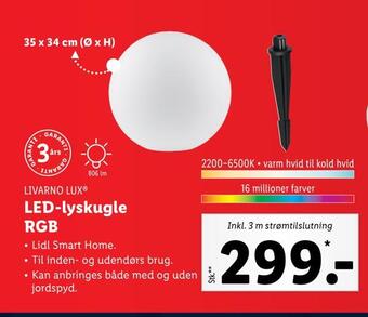 Lidl Led-lyskugle rgb tilbud