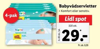 Lidl Babyvådservietter tilbud