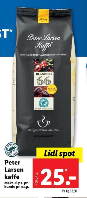 Lidl Peter larsen kaffe tilbud