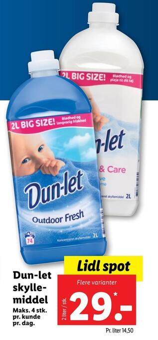 Lidl Dun-let skyllemiddel tilbud