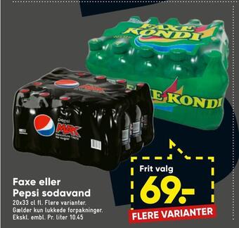 Bilka Faxe eller pepsi sodavand tilbud