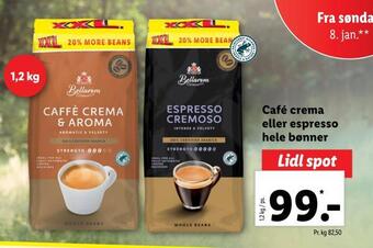 Café crema eller espresso hele bønner