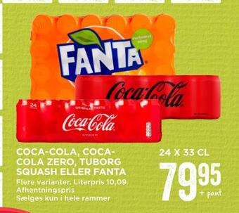 MENY Coca-cola, coca- cola zero, tuborg squash eller fanta tilbud