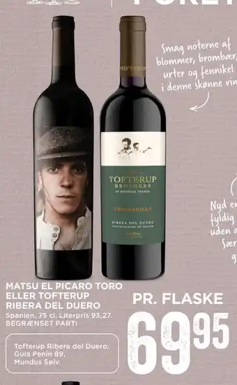 MENY Matsu el picaro toro eller tofterup ribera del duero tilbud