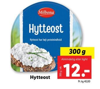 Lidl Hytteost tilbud
