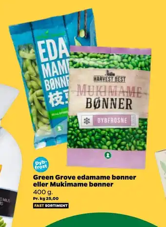 Netto Green grove edamame bønner eller mukimame bønner tilbud