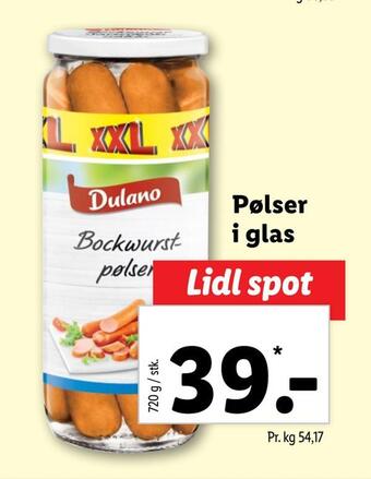 Lidl Pølser i glas tilbud