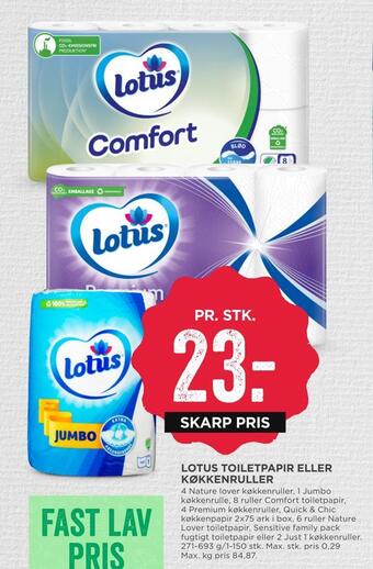 MENY Lotus toiletpapir eller køkkenruller tilbud