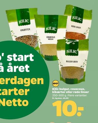 Netto Kilic bulgur, couscous, kikærter eller røde linser tilbud