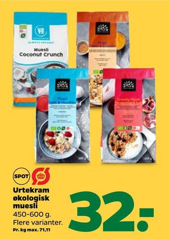 Netto Urtekram økologisk muesli tilbud