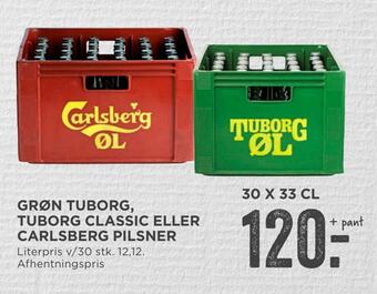 MENY Grøn tuborg, tuborg classic eller carlsberg pilsner tilbud