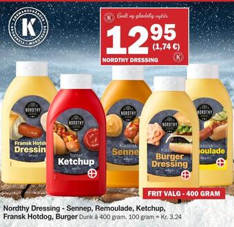 Købmandsgården Nordthy dressing - sennep, remoulade, ketchup, fransk hotdog, burger tilbud