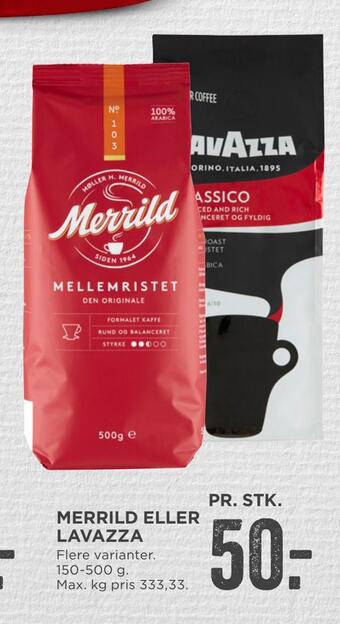 MENY Merrild eller lavazza tilbud