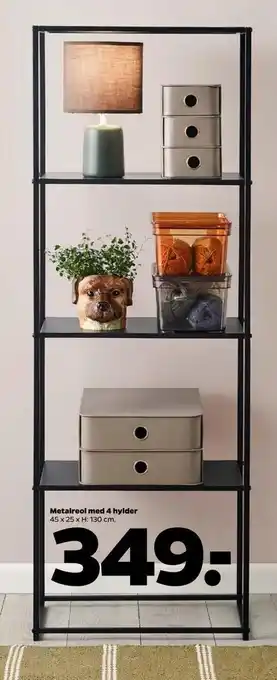 Netto Metalreol med 4 hylder tilbud