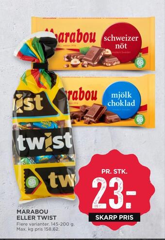 MENY Marabou eller twist tilbud