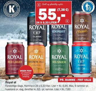 Købmandsgården Royal øl tilbud