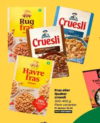 Netto Fras eller quaker cruesli tilbud
