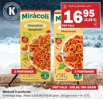 Mirácoli 3 portioner