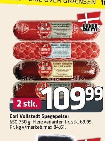 Fleggaard Carl vollstedt spegepølse tilbud