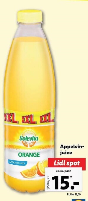 Lidl Appelsinjuice tilbud