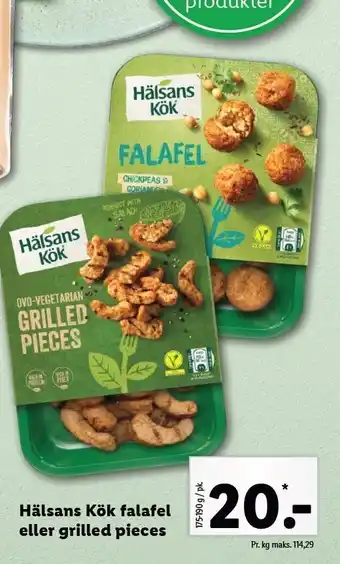 Lidl Hälsans kök falafel el. grilled pieces tilbud